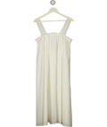 FUCHSIA SHAW White White Lace Trim midi Dress, size UK S/M — front