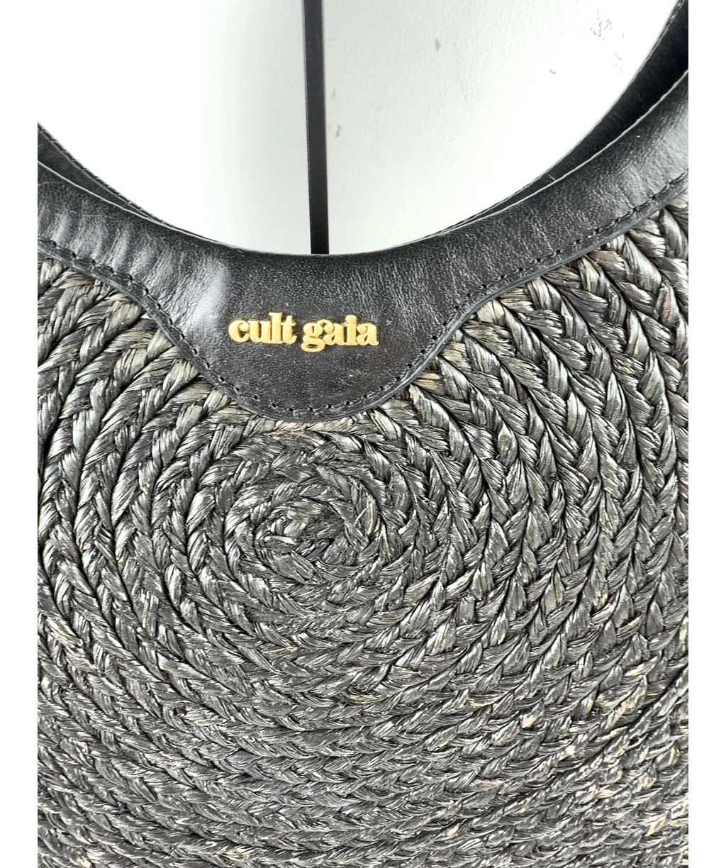 Cult Gaia Black Amun Shoulder Bag — label