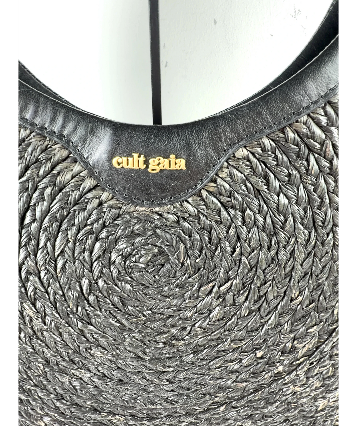 Cult Gaia Black Amun Shoulder Bag — label