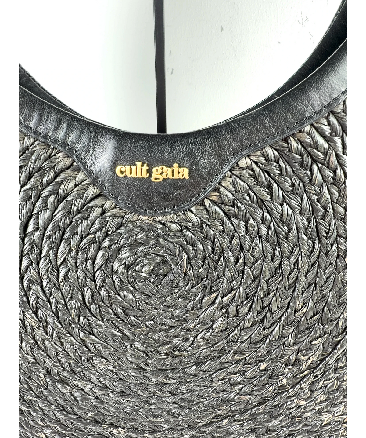 Cult Gaia Black Amun Shoulder Bag — care label