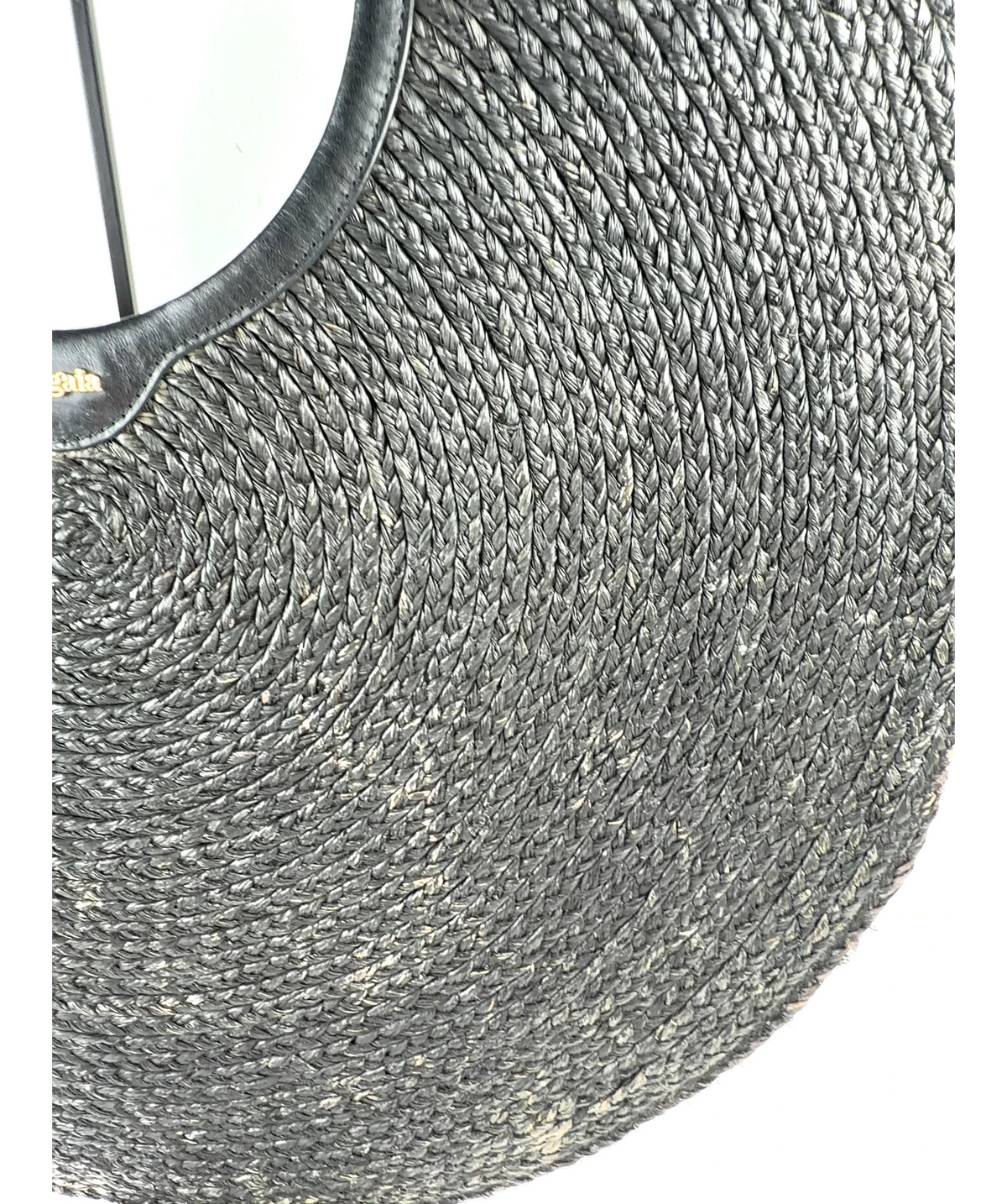 Cult Gaia Black Amun Shoulder Bag — fabric detail