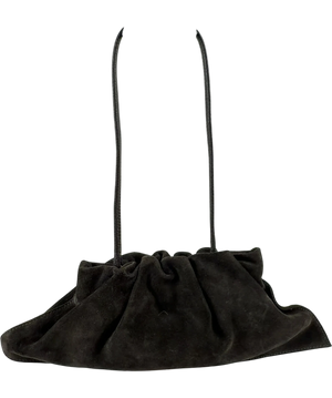 A-Esque Brown Suede Mini Cloud Clutch Bag with detachable Strap