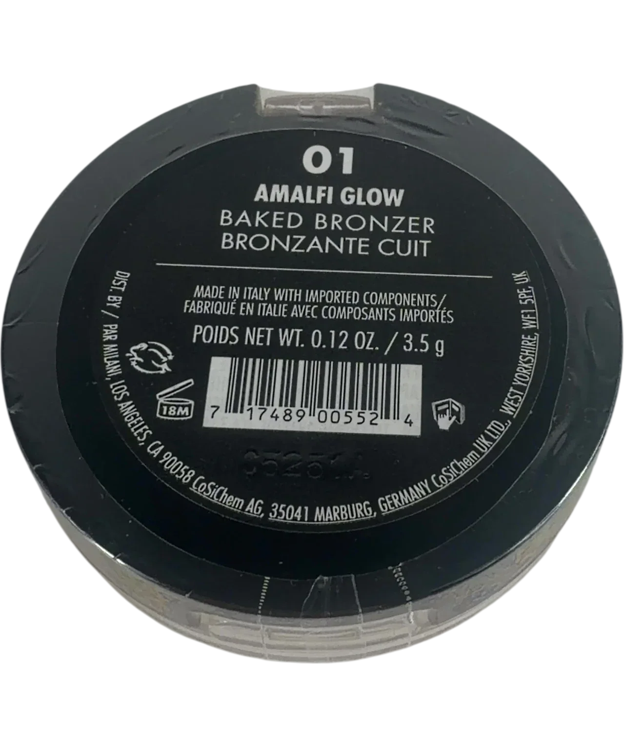Milani 01 amalfi glow QC Milani Baked Bronzer Powder, size 3.5g — back