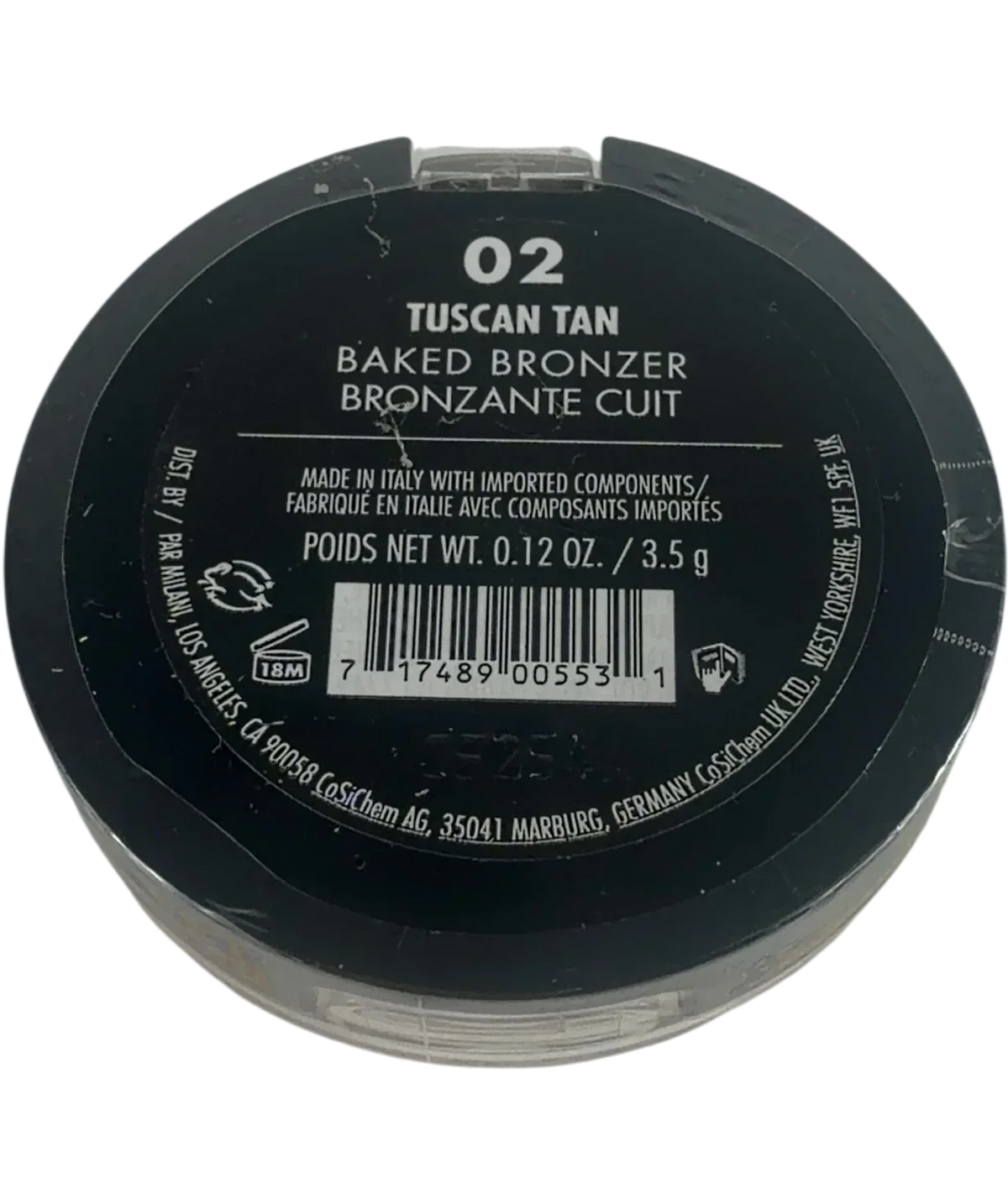 Milani 02 tuscan tan QC Milani Baked Bronzer Powder, size 3.5g — back