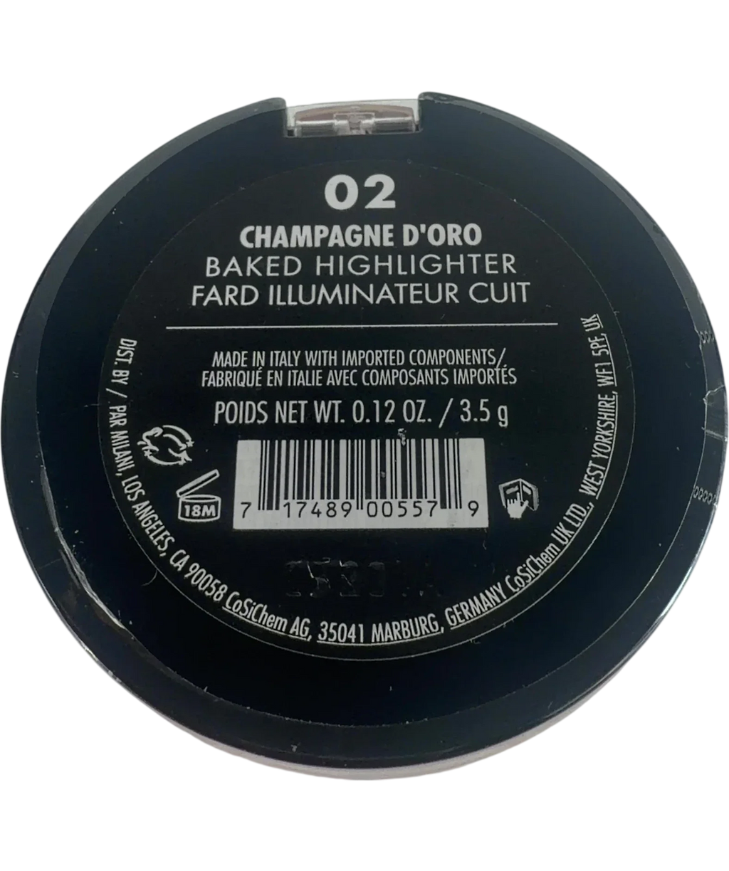 Milani 02 champagne d oro QC Milani Baked Highlighter Bronze Powder, size 3.5g — back
