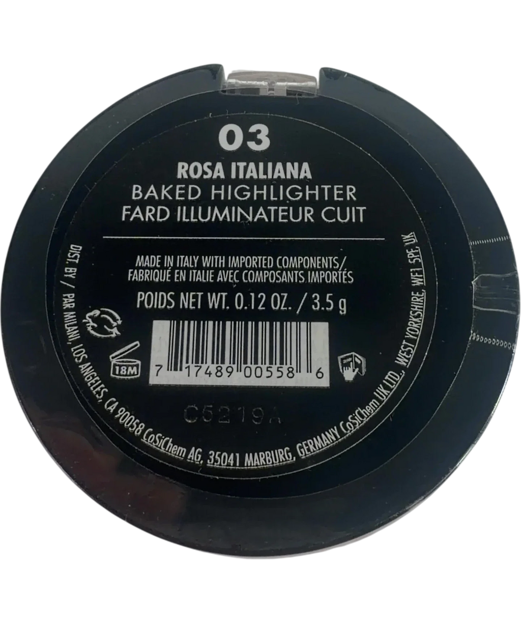 Milani 3 rosa italiana QC Milani Baked Highlighter Bronze Powder, size 3.5g — back