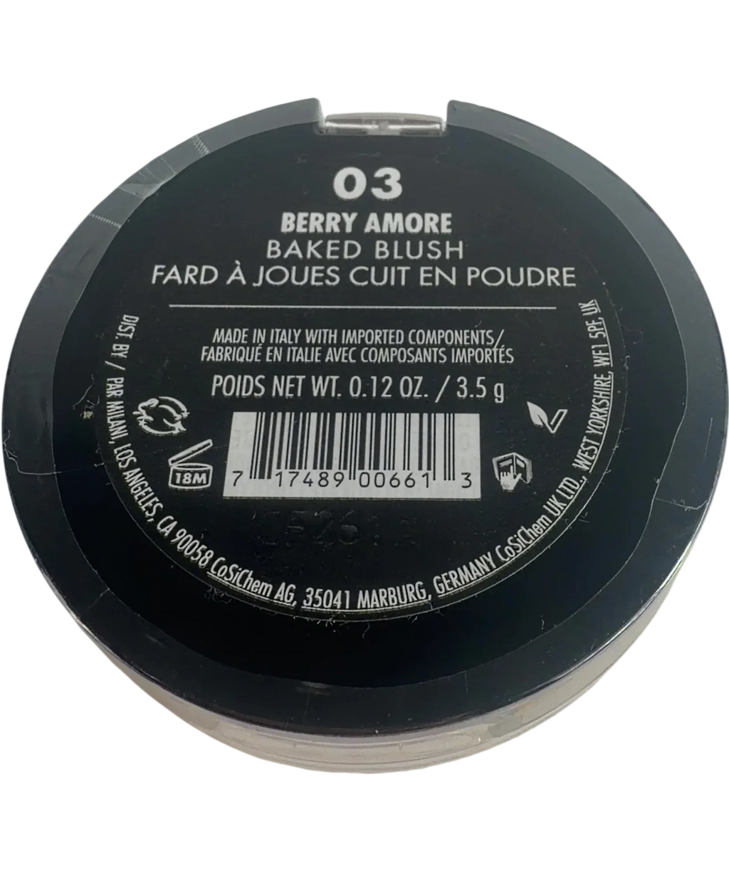Milani 03 berry amore QC Milani Baked Blush Powder, size 3.5g — back