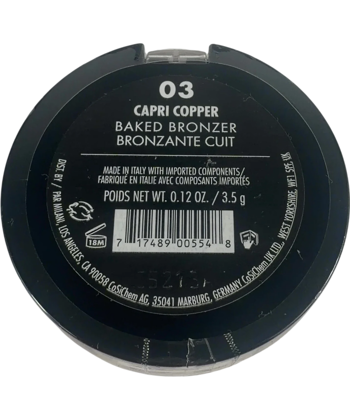 Milani 03 capri copper Milani Baked Bronzer 03 Capri Copper 3.5g, size 3.5g — back