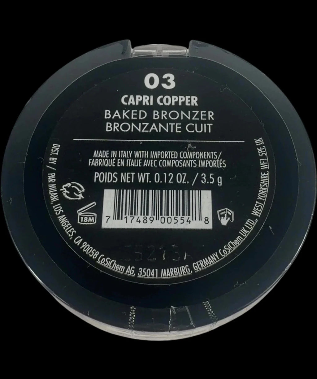 Milani 03 capri copper Milani Baked Bronzer 03 Capri Copper 3.5g, size 3.5g — label