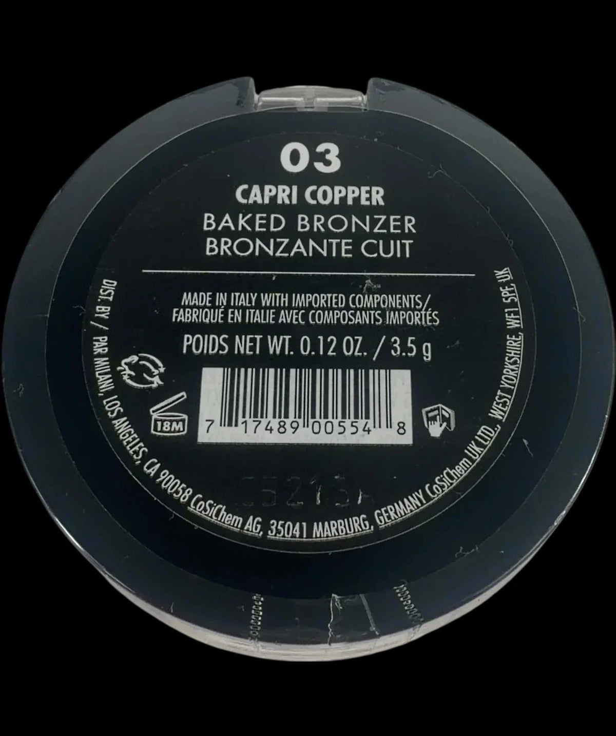 Milani 03 capri copper Milani Baked Bronzer 03 Capri Copper 3.5g, size 3.5g — care label