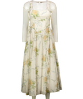 House of CB Yellow Minerva Yellow Rose Chiffon Midi Sundress, size UK XS — front