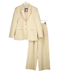 NA-KD Beige Beige Oversized Tailored Blazer & Wide Leg High Waist Suit Trousers Set  EU 36, size UK 8 — front