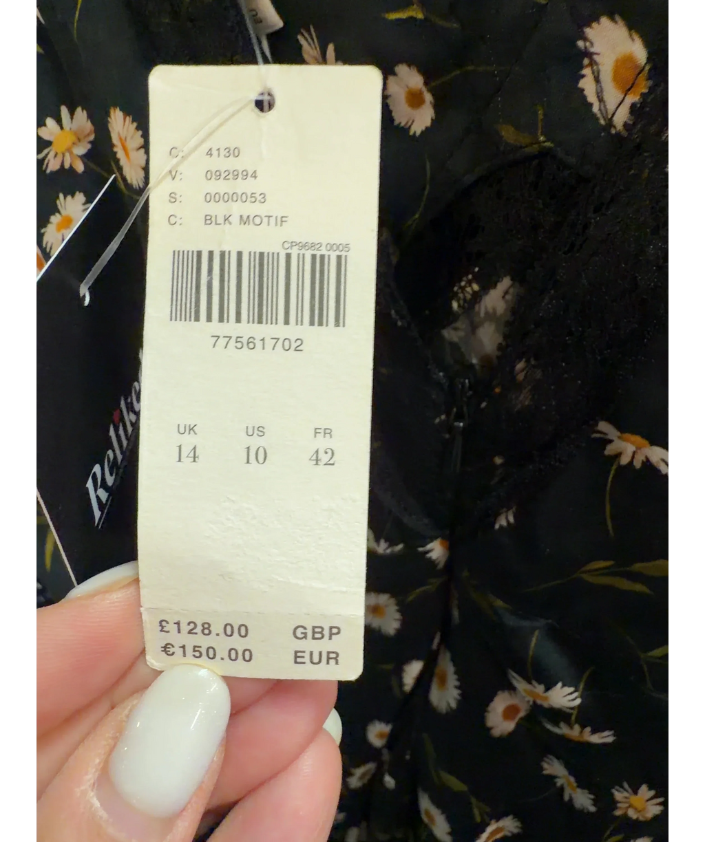 Anthropologie Black Colour, size UK 14 — label