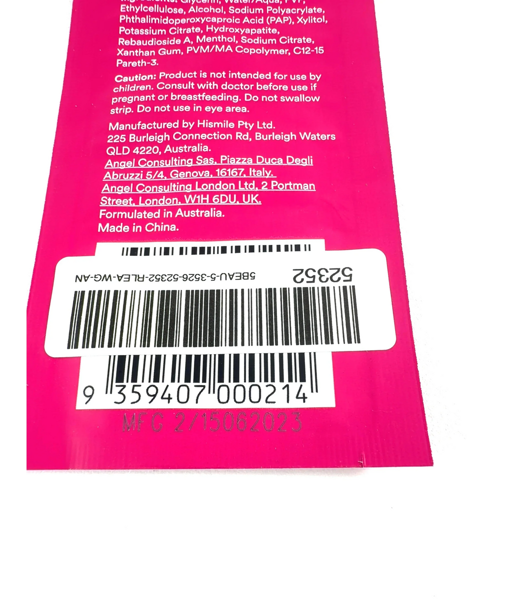Hismile Hismile PAP+ Teeth Whitening Strip 1, size X1 — fabric detail