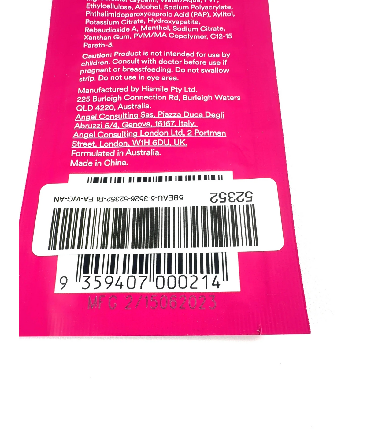 Hismile Hismile PAP+ Teeth Whitening Strip 1, size X1 — fabric detail