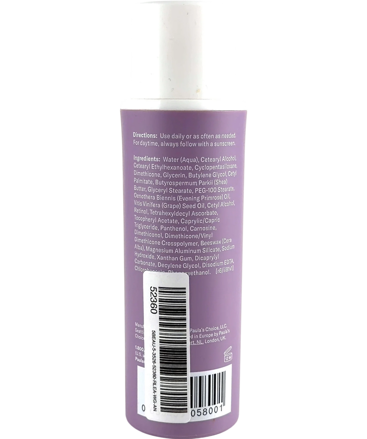 Paula's Choice Skin-Smoothing Retinol Body Treatment, size 118ml — back