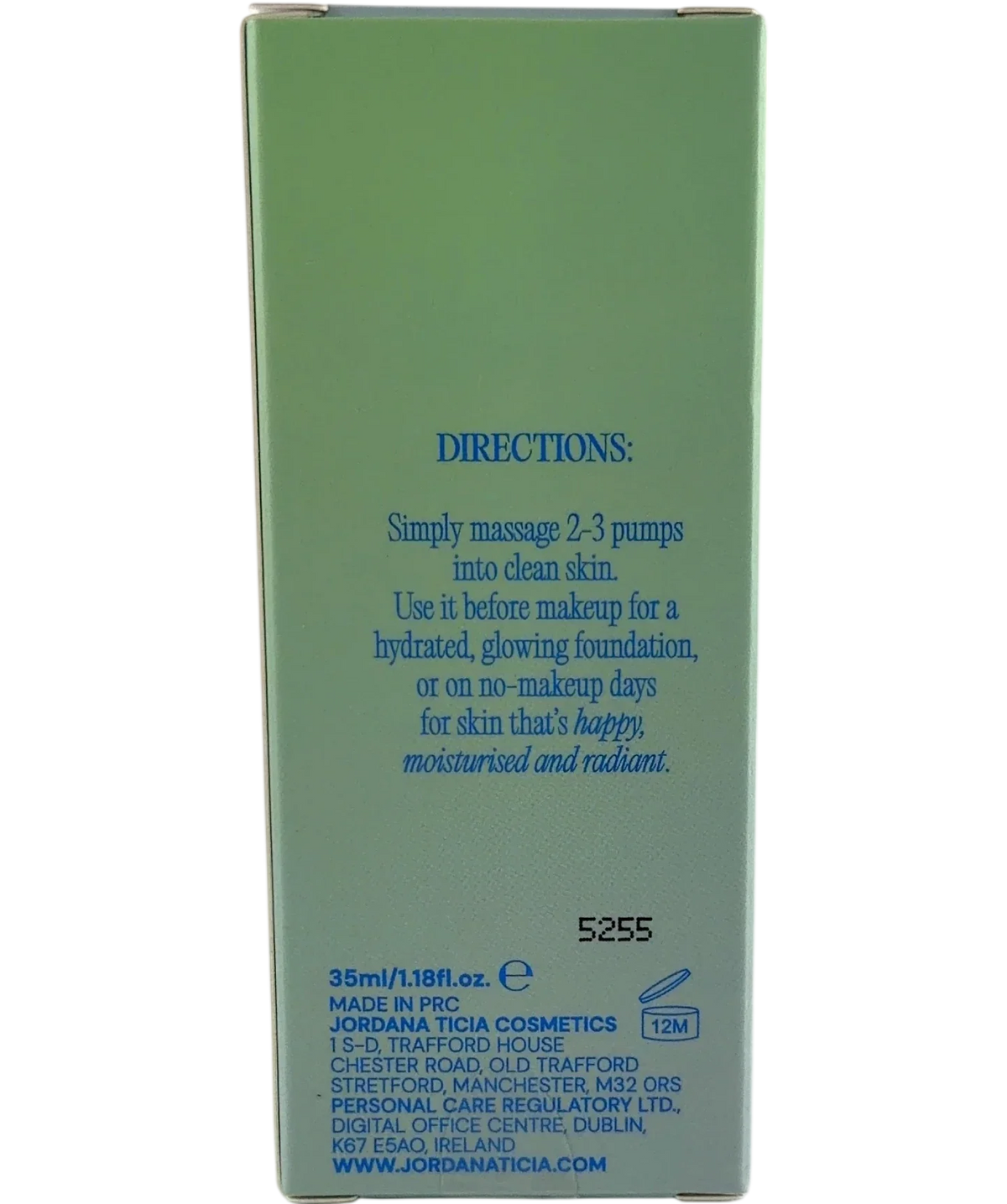 jordana ticia Skin Juice Hydrating Primer, size 35ml — back