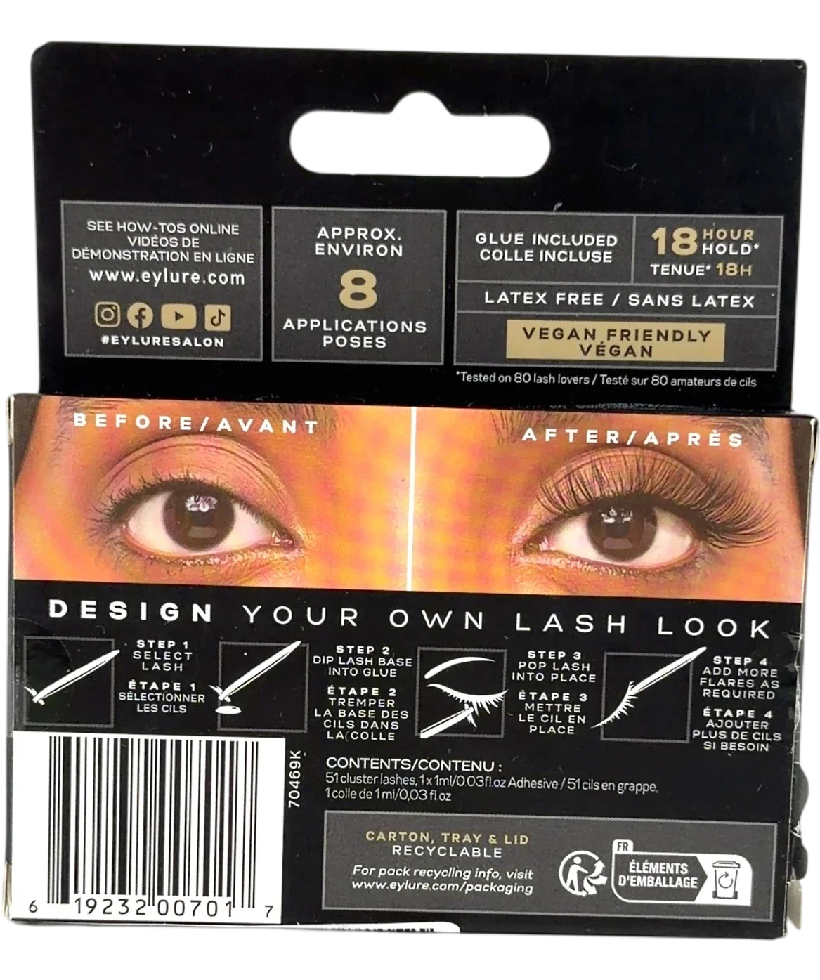 Eylure Eylure Luxe Faux Mink Individual Lashes 51 Clusters — back