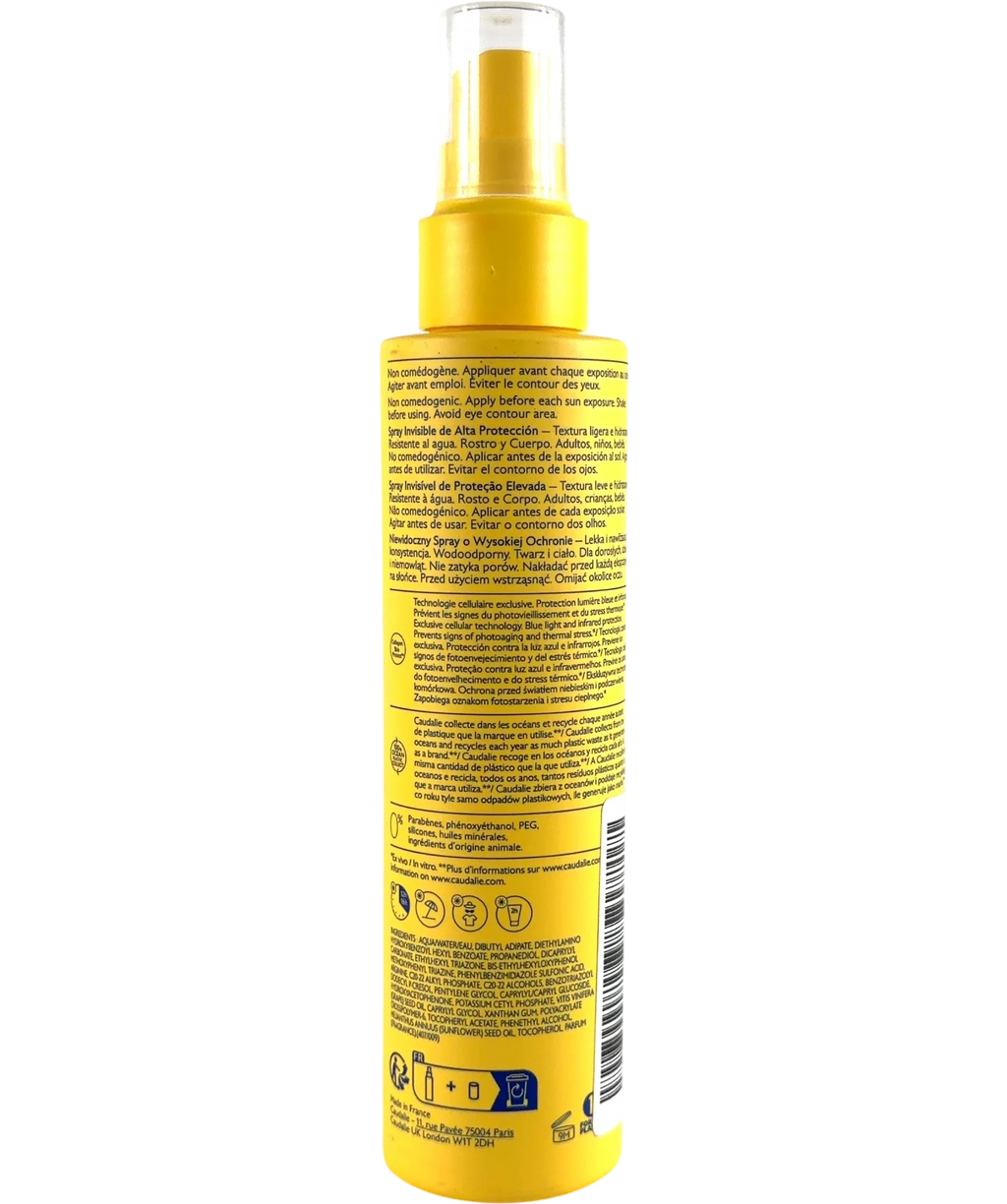Caudalie Invisible High Protection Spray SPF50, size 150ml — back
