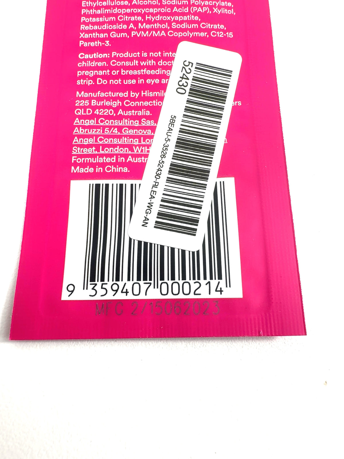 Hismile PAP+ Teeth Whitening Strips 1 Application, size X1 — detail