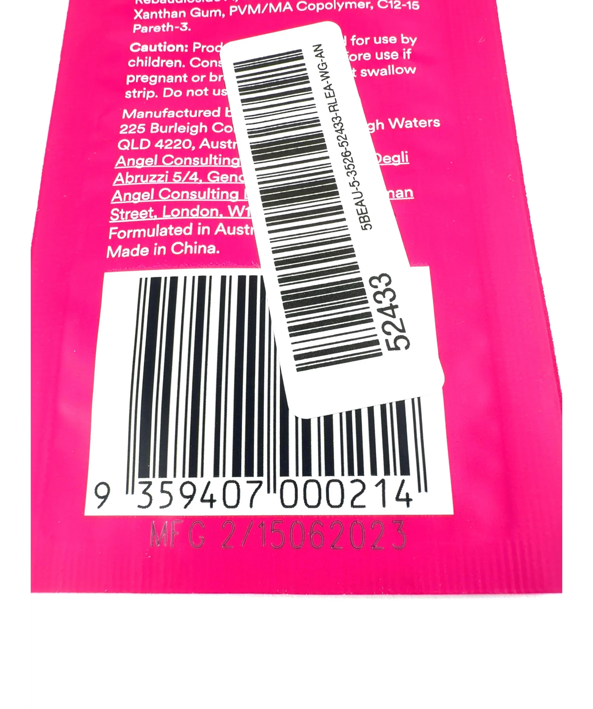 Hismile Pap+ Teeth Whitening Strips 1 Application X1 — Batch number or expiry date