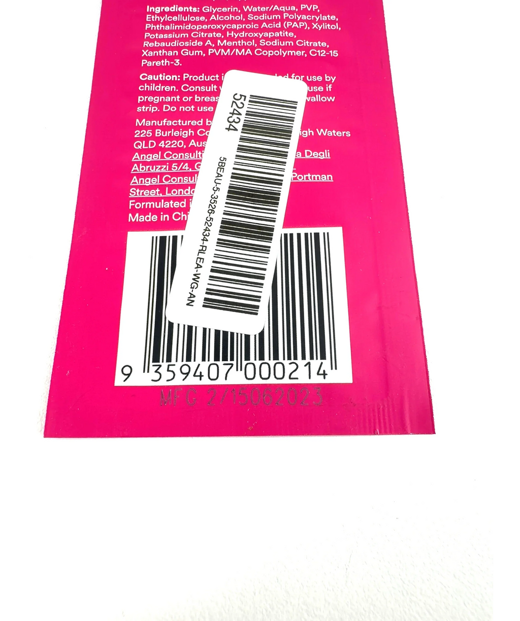 Hismile Pap+ Teeth Whitening Strips Single Sachet 1 Application X1 — Batch number or expiry date