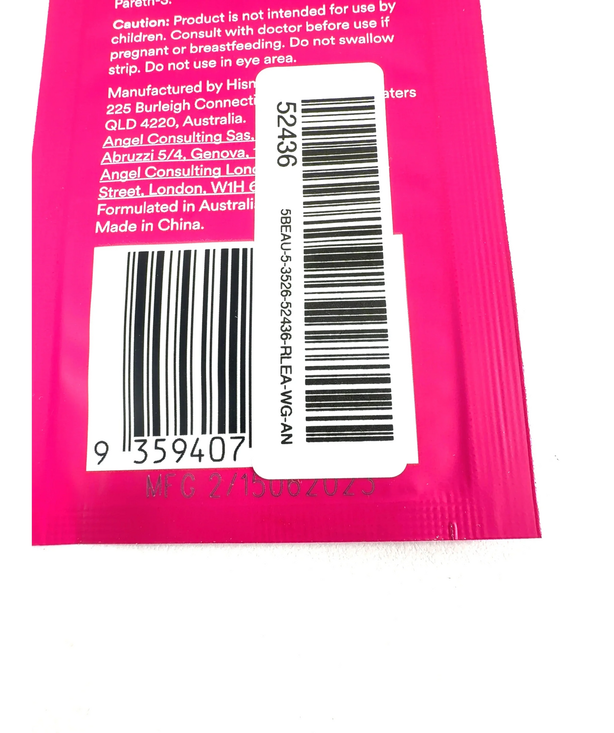 Hismile Pap+ Teeth Whitening Strips Single Sachet 1 Application X1 — Batch number or expiry date