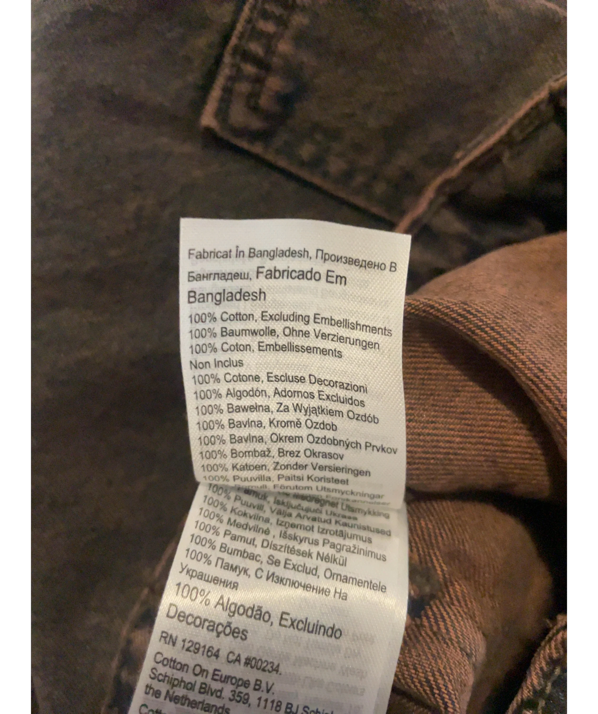 cotton on Brown Relaxed Cargo Jeans, size W26 — label