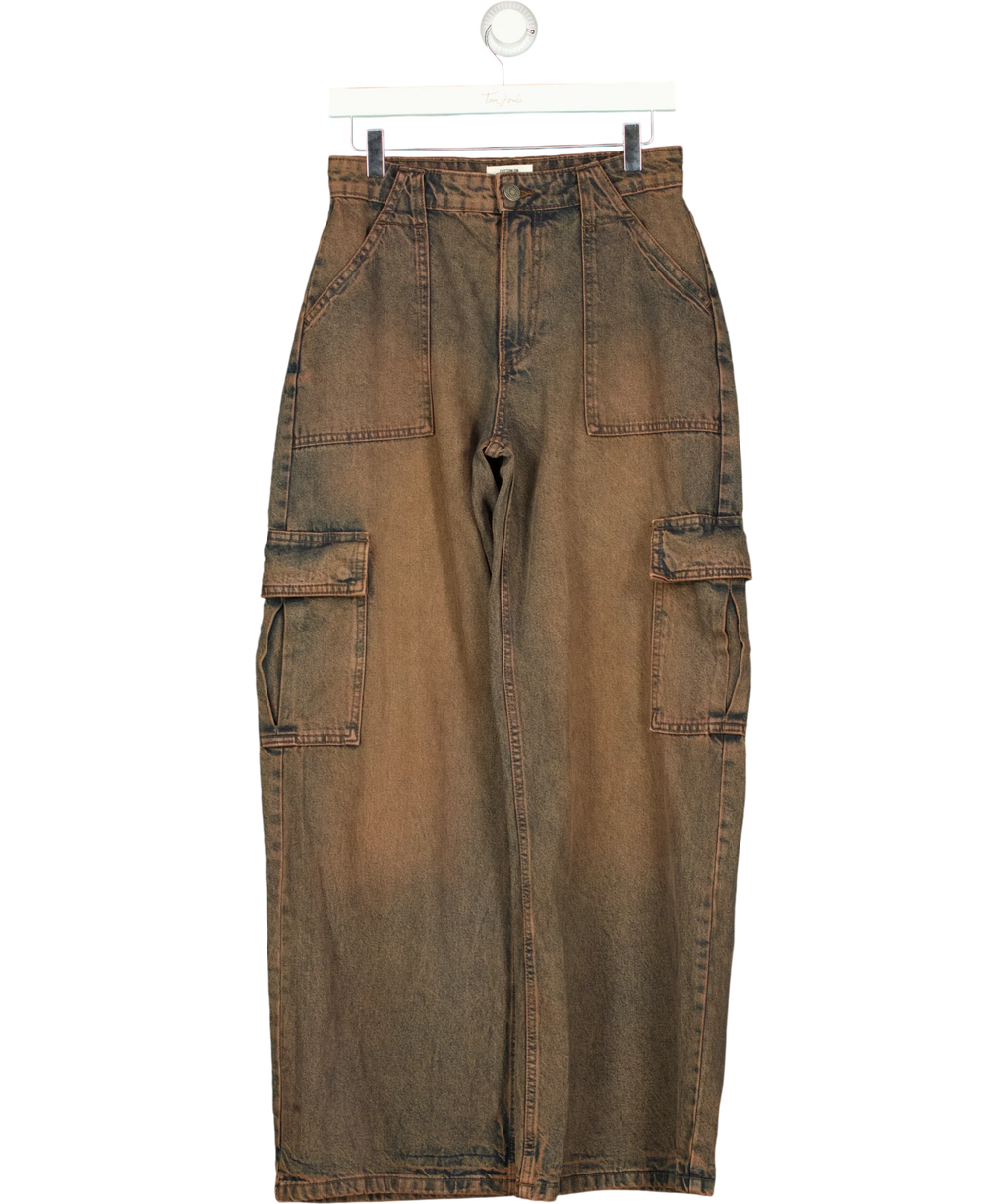 cotton on Brown Relaxed Cargo Jeans, size W26 — front