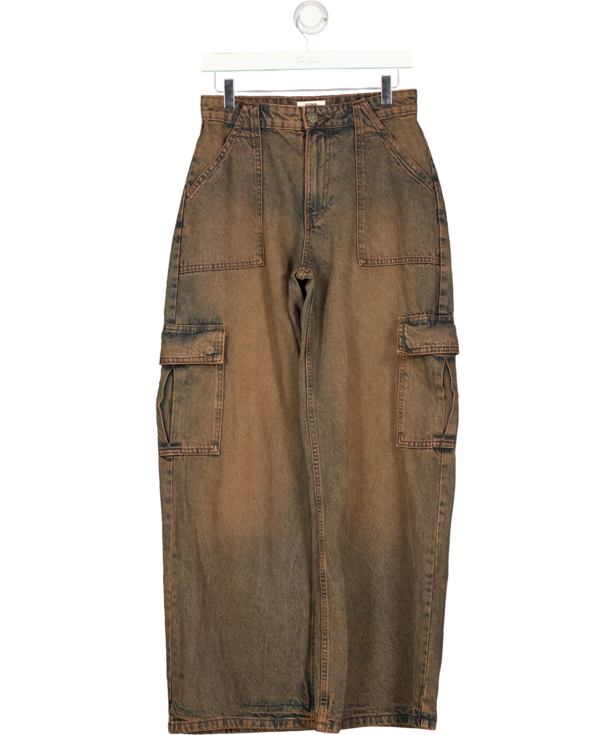 cotton on Brown Relaxed Cargo Jeans, size W26 — front