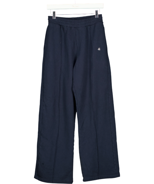4th + Reckless Blue Wide-Leg Embroidered Logo Joggers Navy blue, size UK S — front