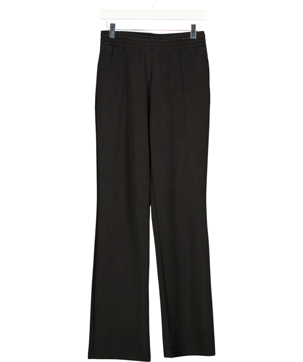 Stradivarius Black Black Elasticated Waist Wide Leg Trousers, size UK S — front