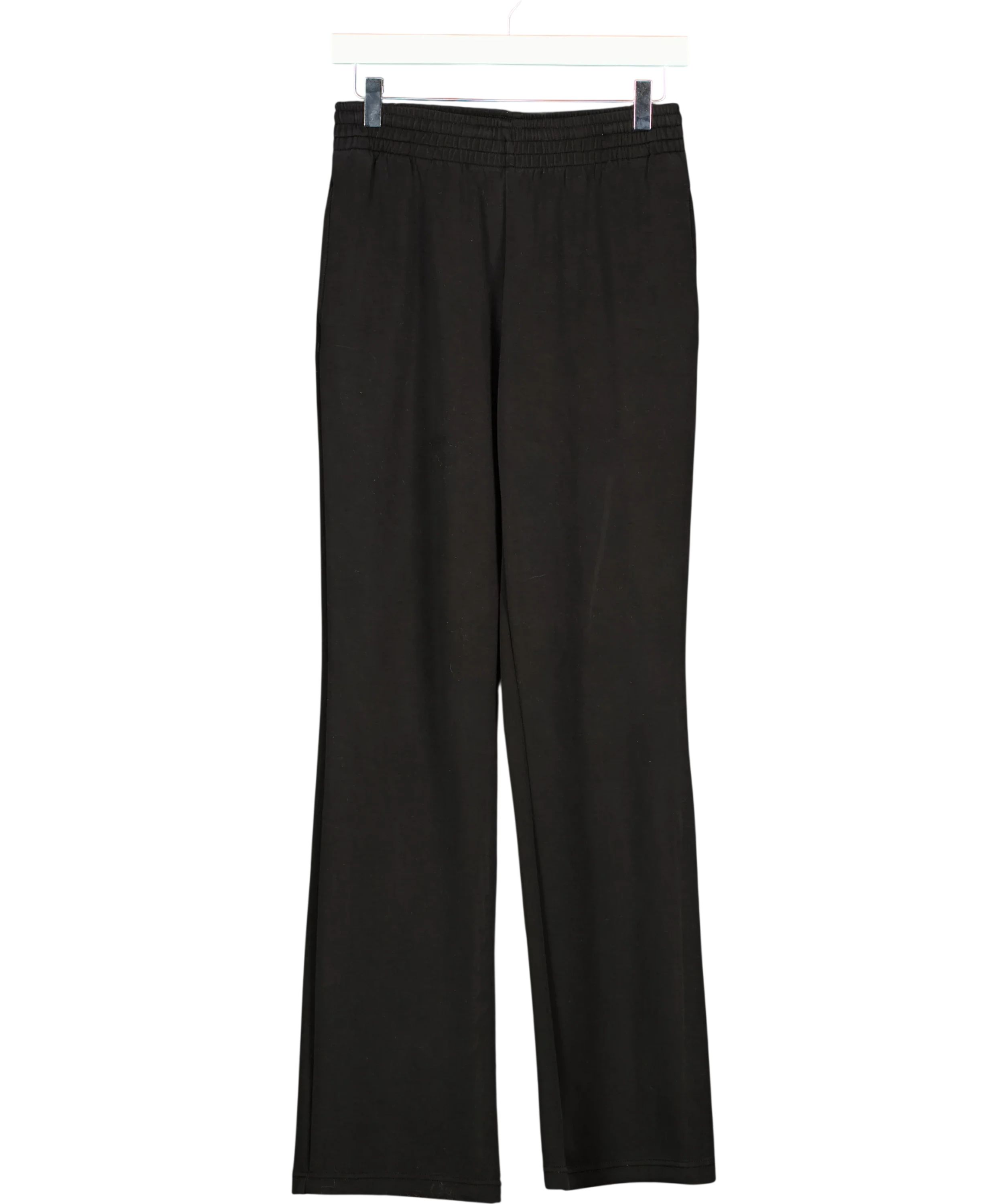 Stradivarius Black Black Elasticated Waist Wide Leg Trousers, size UK S — front