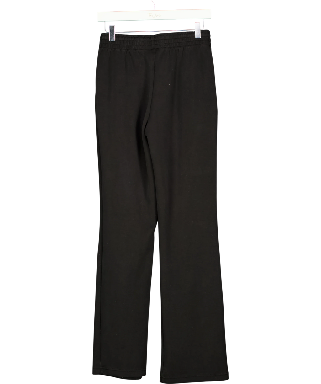 Stradivarius Black Black Elasticated Waist Wide Leg Trousers, size UK S — back