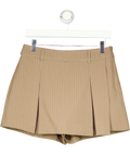 Only Beige Tailoring Pleated Pinstripe Mini Skort Beige 38, size UK 10 — front