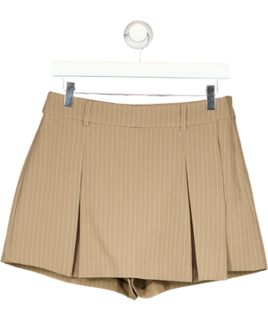 Only Tailoring Pleated Pinstripe Mini Skort Beige 38 UK 10