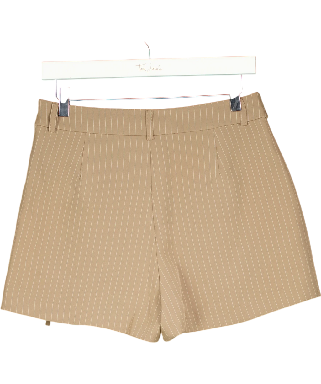 Only Beige Tailoring Pleated Pinstripe Mini Skort Beige 38, size UK 10 — back