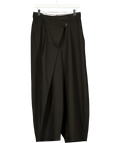 Bershka Black Tailored Fit Crossover Waist Trousers Black 36, size UK 8 — front