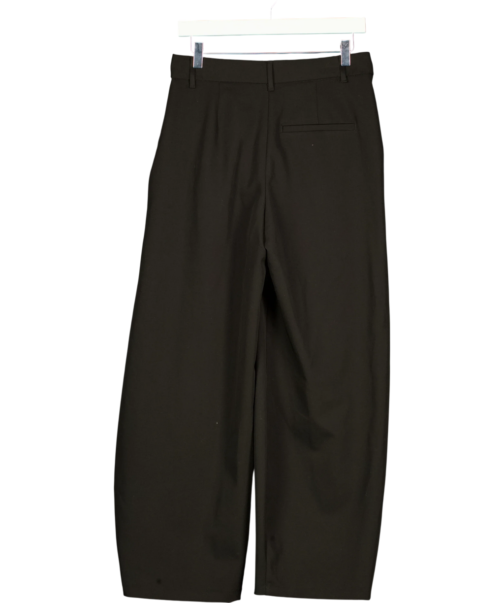 Bershka Black Tailored Fit Crossover Waist Trousers Black 36, size UK 8 — back