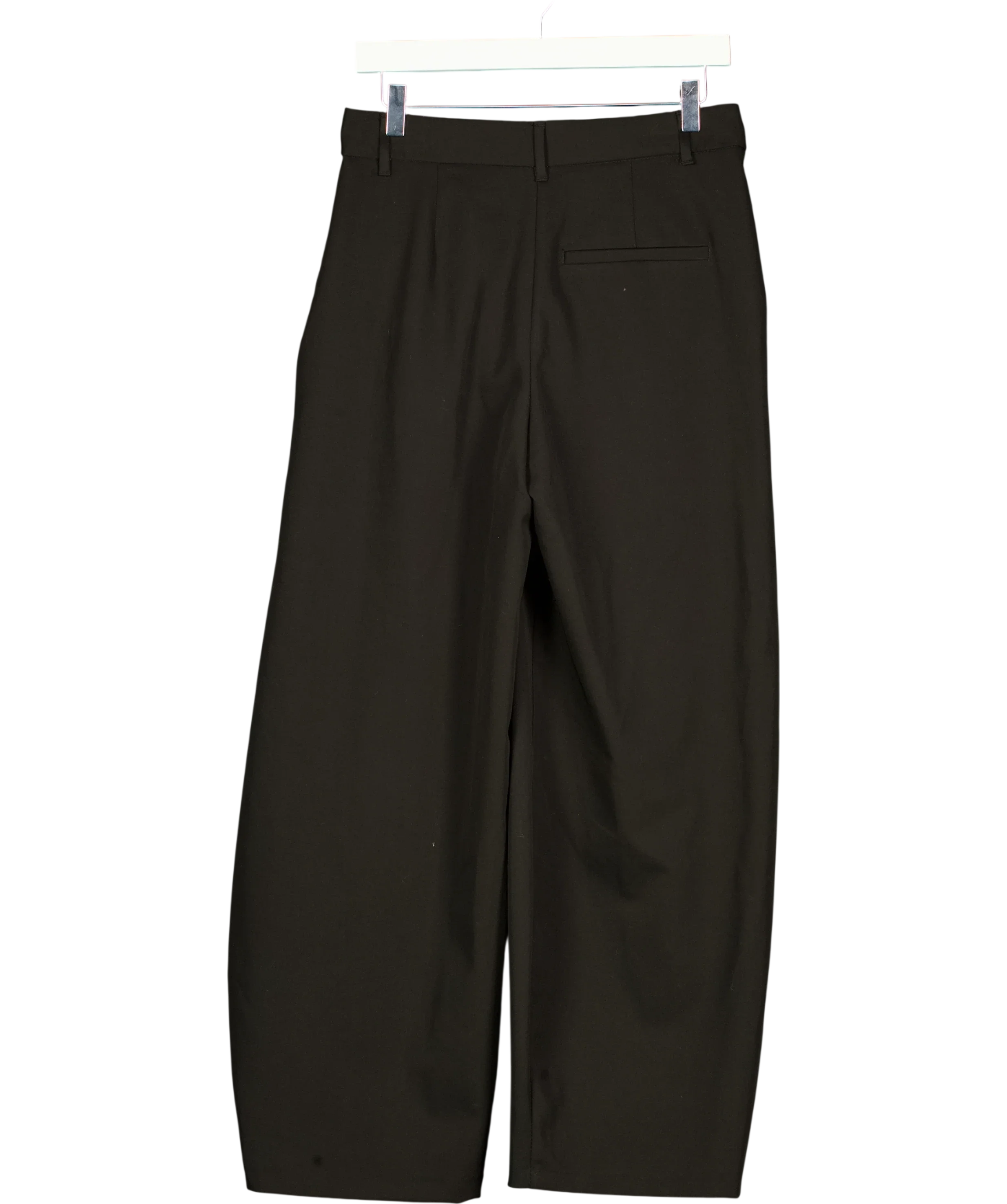 Bershka Black Tailored Fit Crossover Waist Trousers Black 36, size UK 8 — back