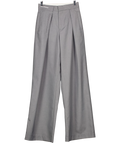 ANN ANDELMAN Grey Grey Asymmetric Pocket Wide Leg Trousers, size UK XS — front
