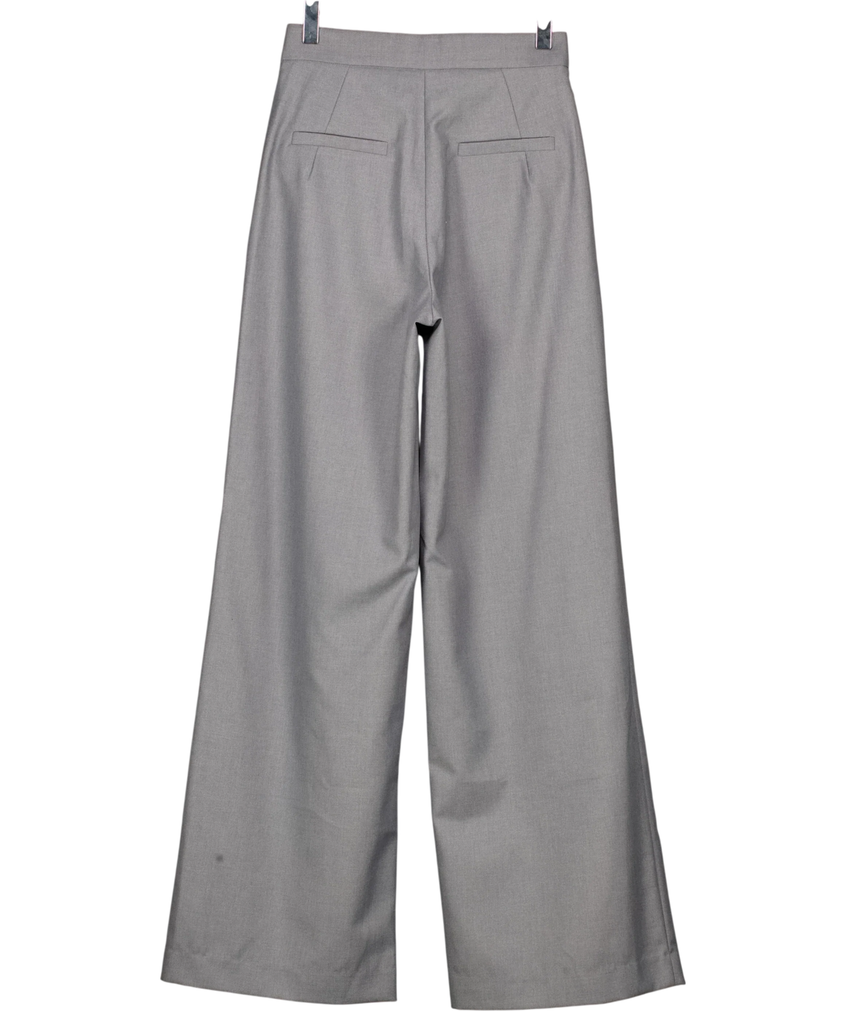 ANN ANDELMAN Grey Grey Asymmetric Pocket Wide Leg Trousers, size UK XS — back