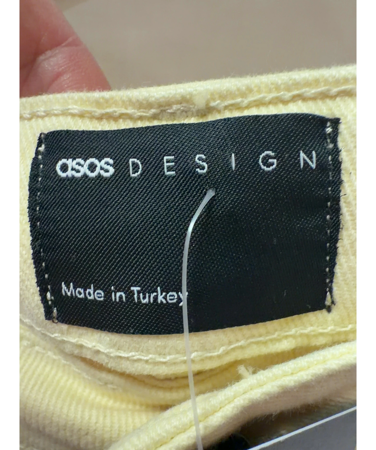 ASOS Design Pastel Yellow Barrel Leg Button Fly Jeans UK 8 — Brand