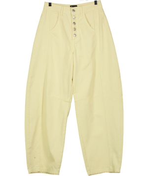ASOS Design Pastel Yellow Barrel Leg Button Fly Jeans UK 8