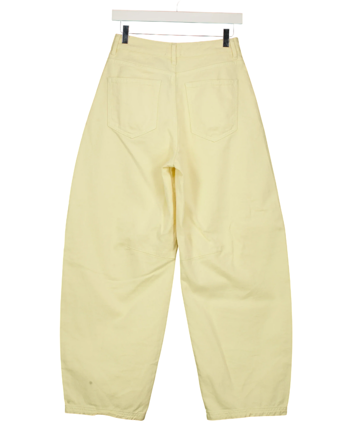 ASOS Yellow Design Pastel Yellow Barrel Leg Button Fly Jeans, size UK 8 — back