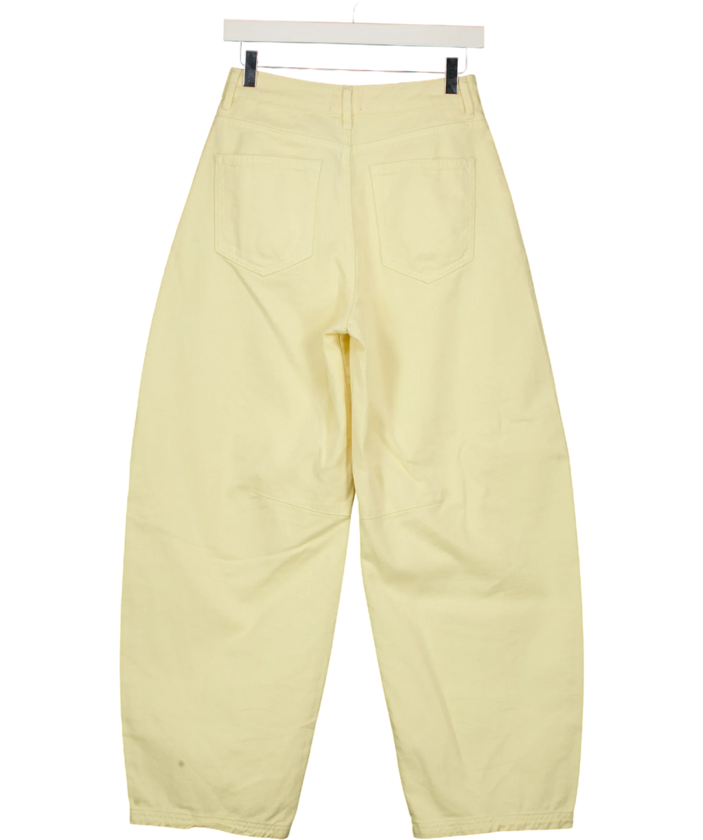 ASOS Yellow Design Pastel Yellow Barrel Leg Button Fly Jeans, size UK 8 — back