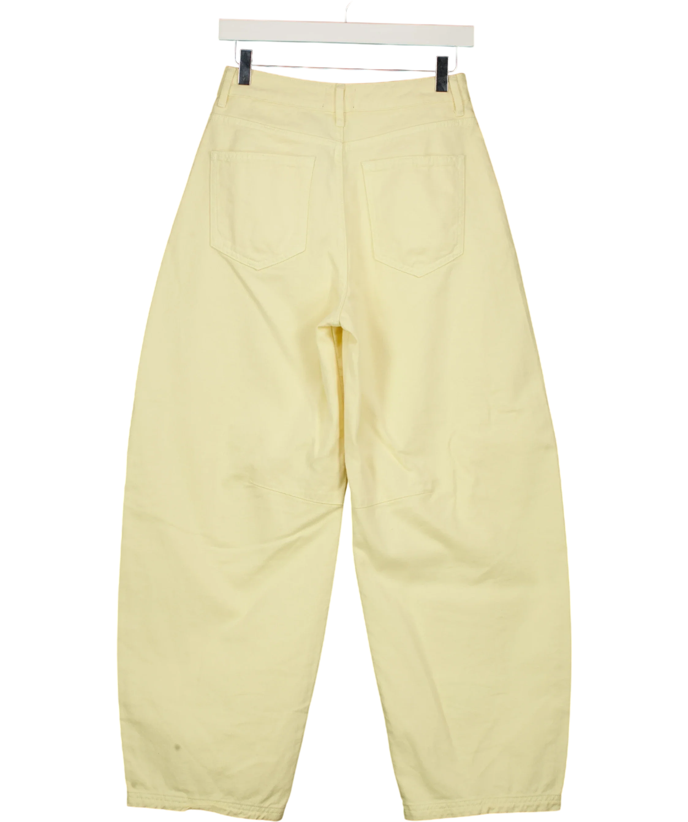 ASOS Yellow Design Pastel Yellow Barrel Leg Button Fly Jeans, size UK 8 — back