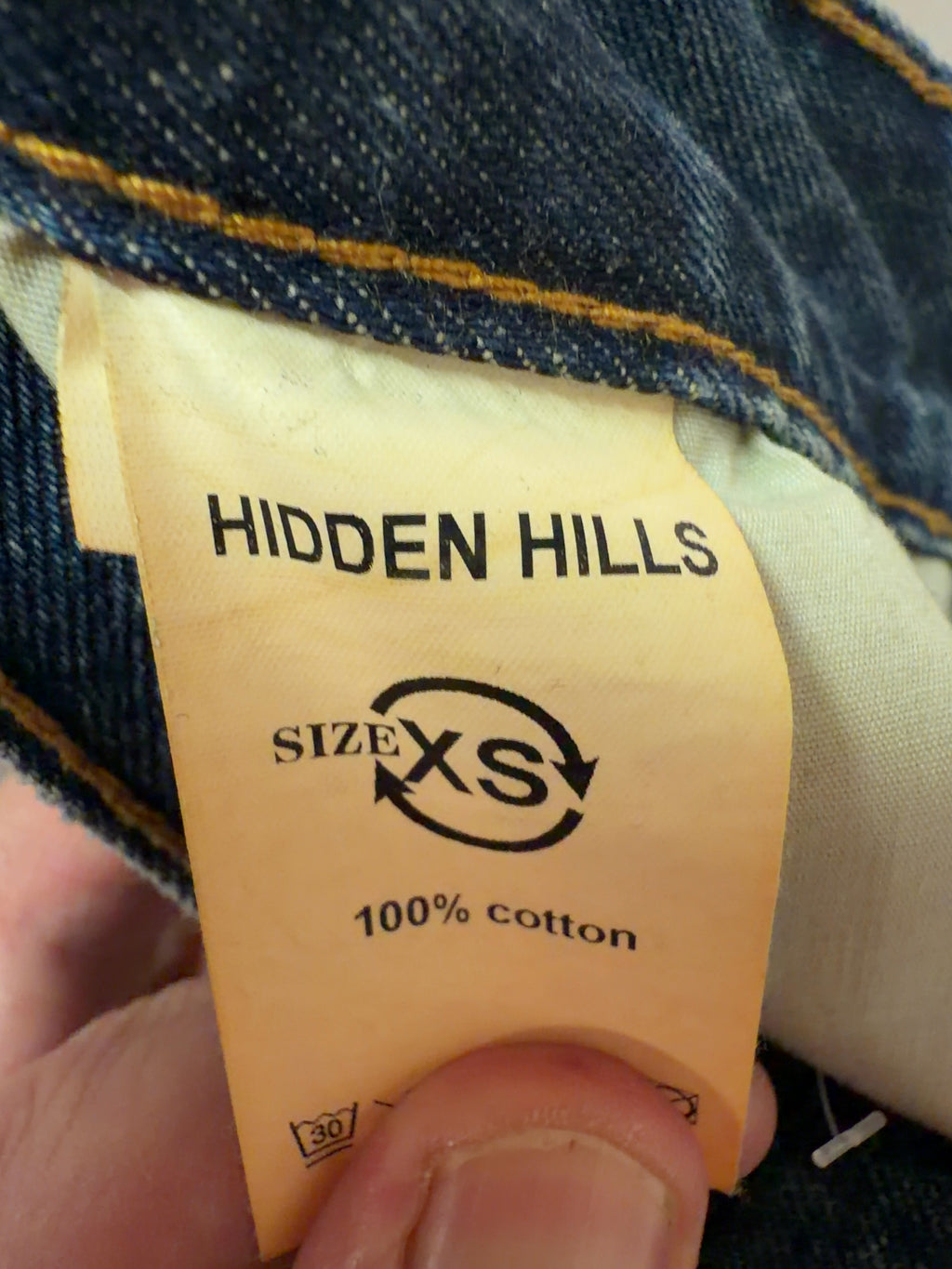 Hidden Hills Blue Blue Label Carpenter Double Knee Graphic Jeans Size XS, size UK XS — label