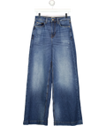 Guess Blue Mid Blue Lyocell Blend Wide Leg High Rise Jeans Size W26, size W26 — front