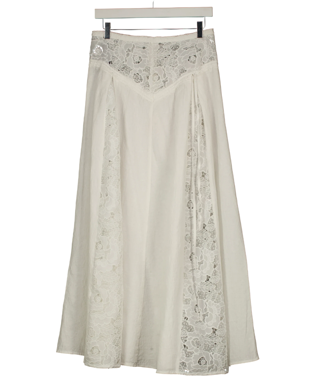 Bydee White Jolie Maxi Skirt in Céleste White, size UK S — front